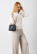 Chloe Genuine Leather Handbag (Black)