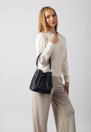 Adaline Genuine Leather Handbag (Black)