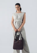 Ellie Genuine Leather Handbag (Brown)