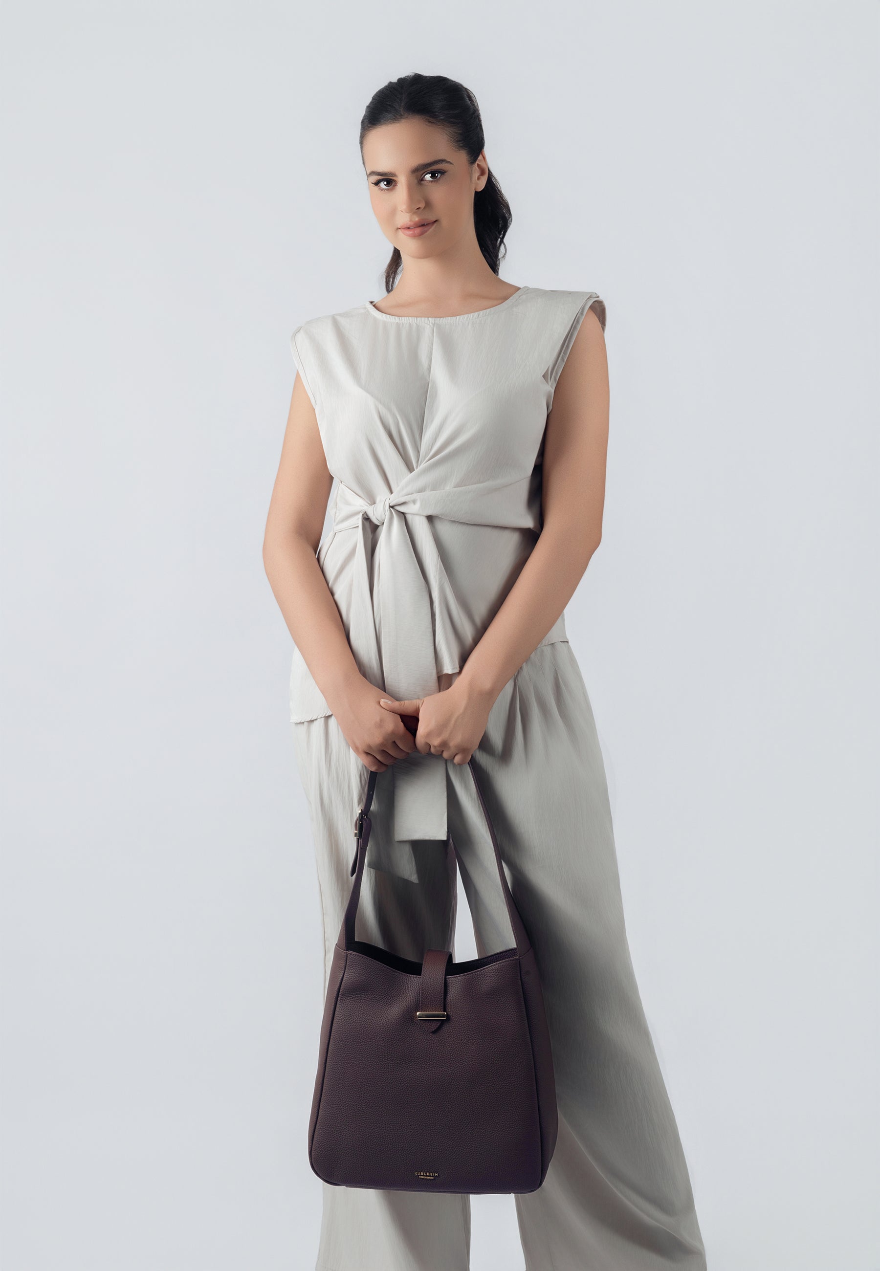 Ellie Genuine Leather Handbag (Brown)