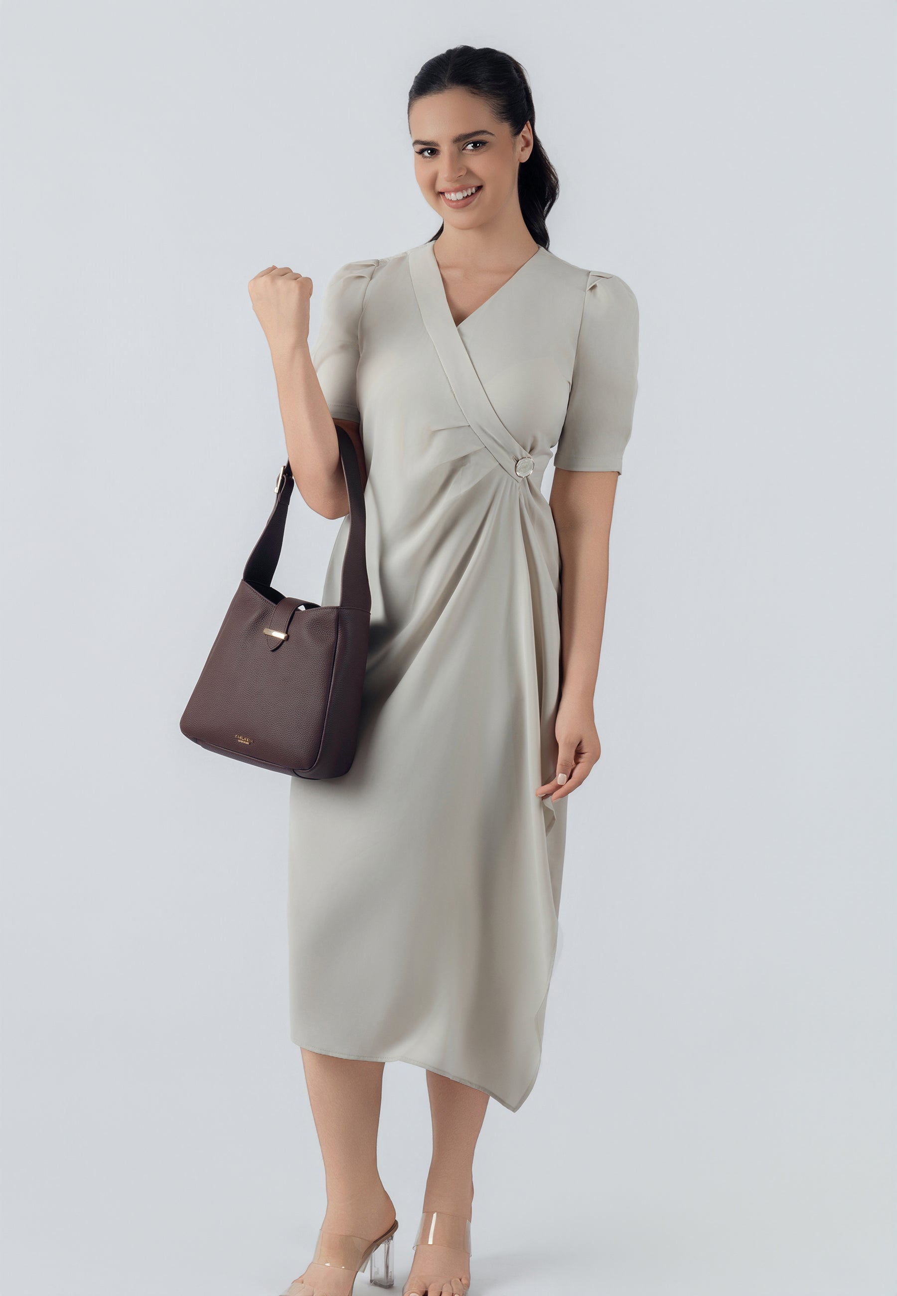 Emily Genuine Leather Handbag (Brown)