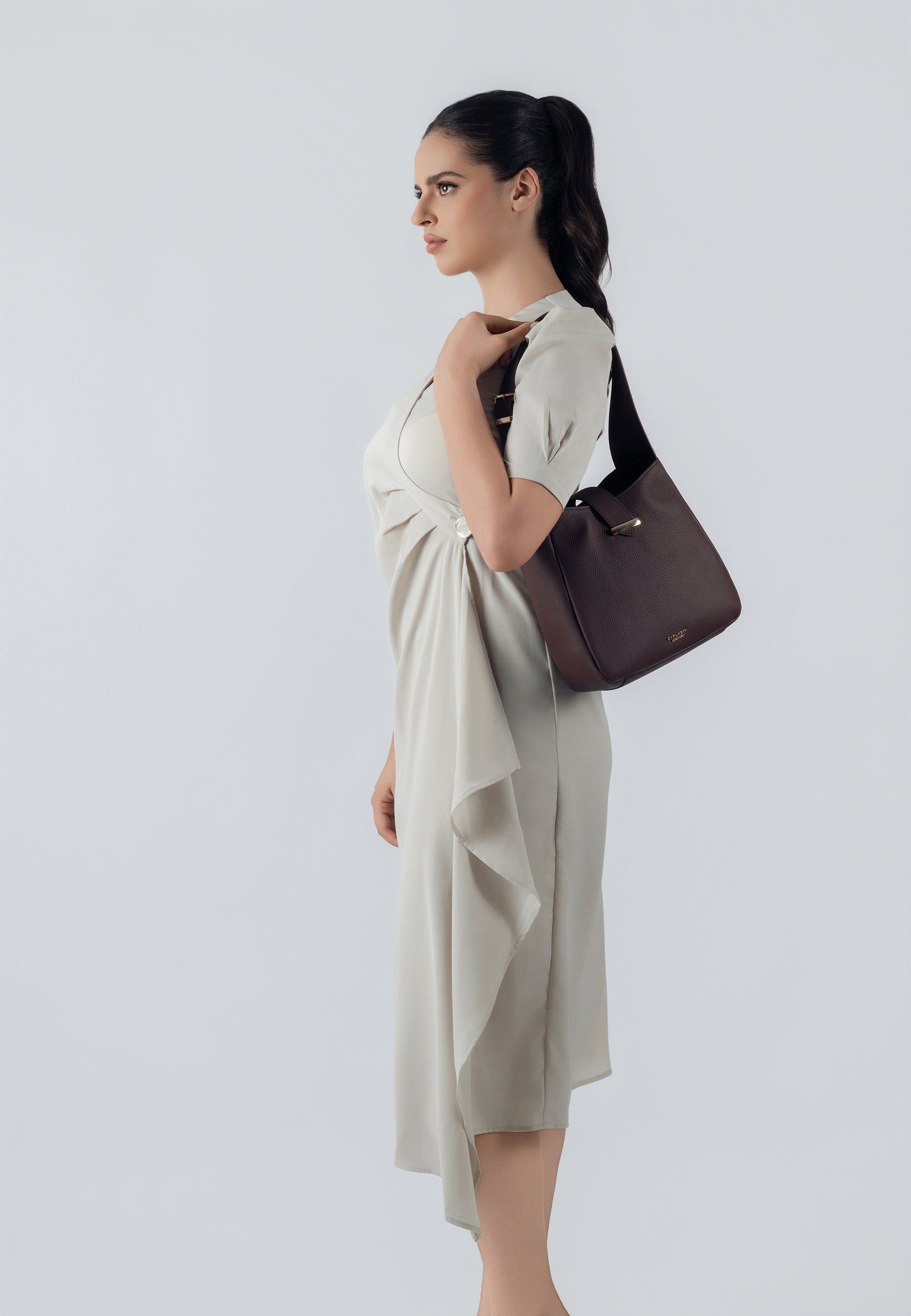 Emily Genuine Leather Handbag (Brown)