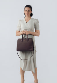 Nora Genuine Leather Handbag (Brown)