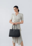 Annabelle Genuine Leather Handbag (Black)