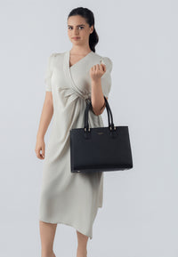 Annabelle Genuine Leather Handbag (Black)