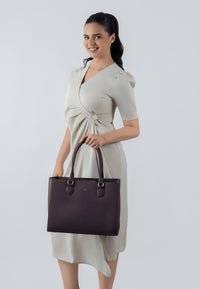 Annabelle Genuine Leather Handbag (Brown)