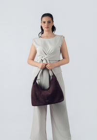 Eliana Suede Handbag (Brown)
