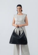 Madeline Genuine Leather Handbag (Black)