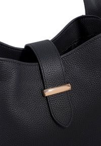 Emily Genuine Leather Handbag (Black)