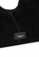 Eliana Suede Handbag (Black)