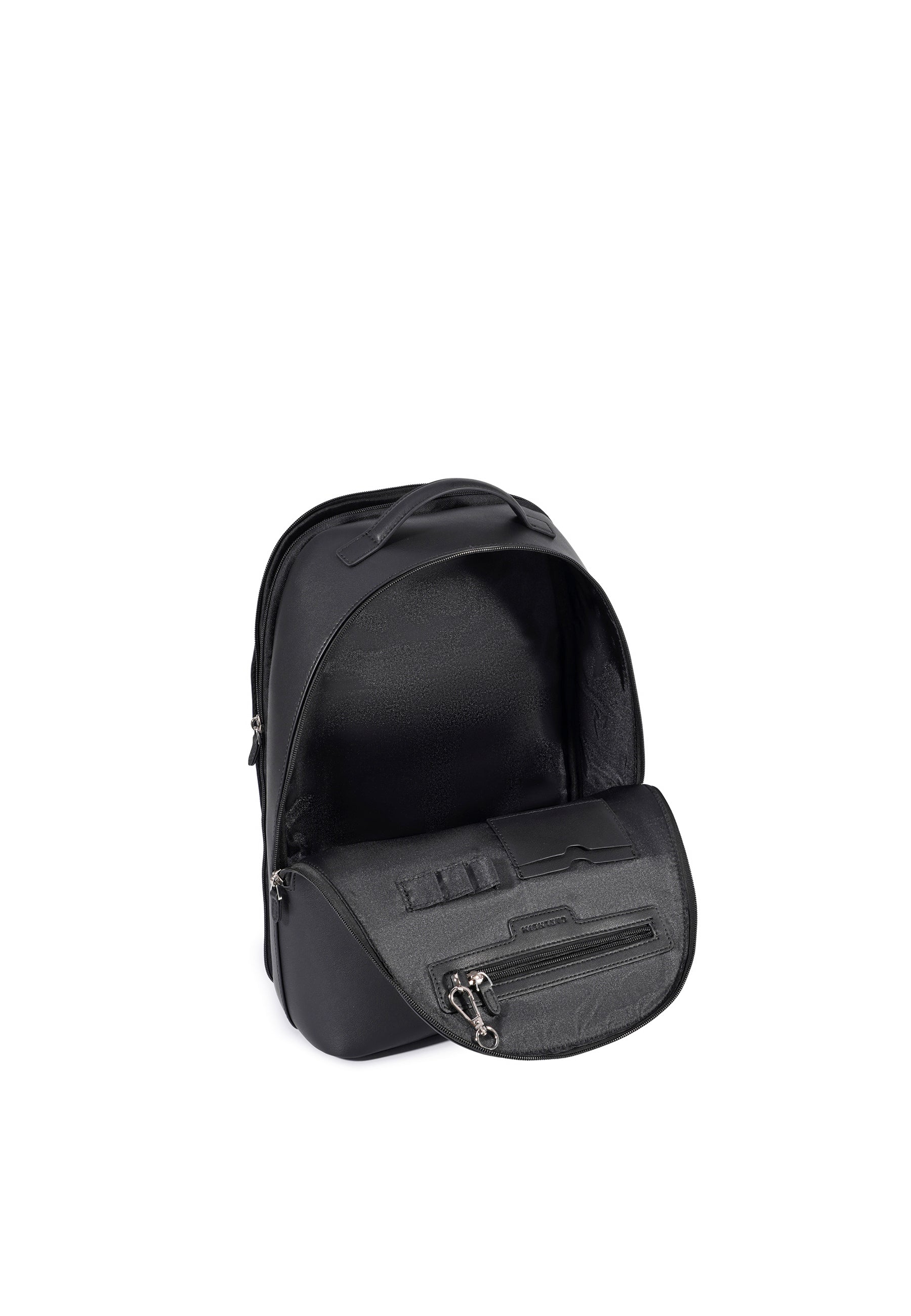 Louvre Genuine Leather Backpack (Black)
