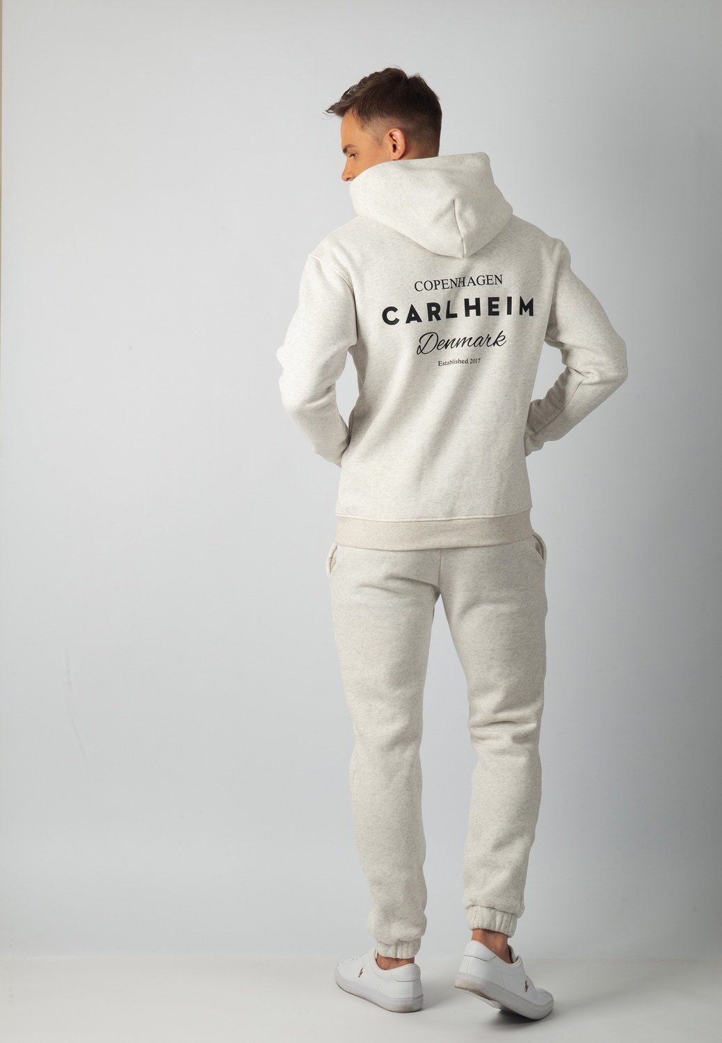 Hudson Branded Hoodie (Marl White)