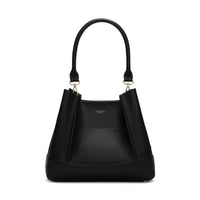 Velvet Genuine Leather Handbag (Black)