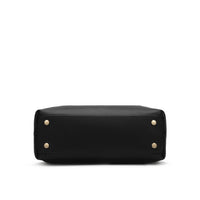 Velvet Genuine Leather Handbag (Black)