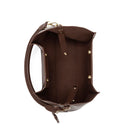 Velvet Genuine Leather Handbag (Brown)