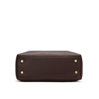 Velvet Genuine Leather Handbag (Brown)