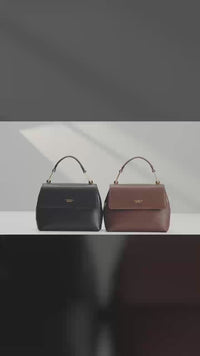 Grace Genuine Leather Handbag (Black)